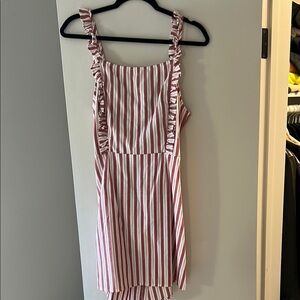 C/MEO Collective Red and White Striped Mini Dress